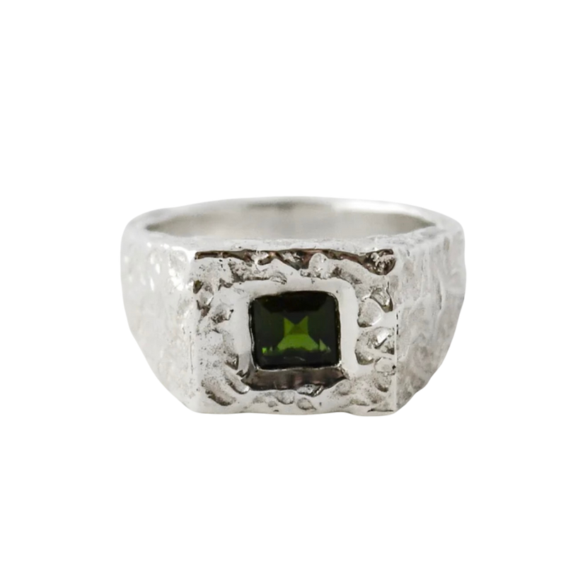PUMICE SIGNET | GREEN TOURMALINE