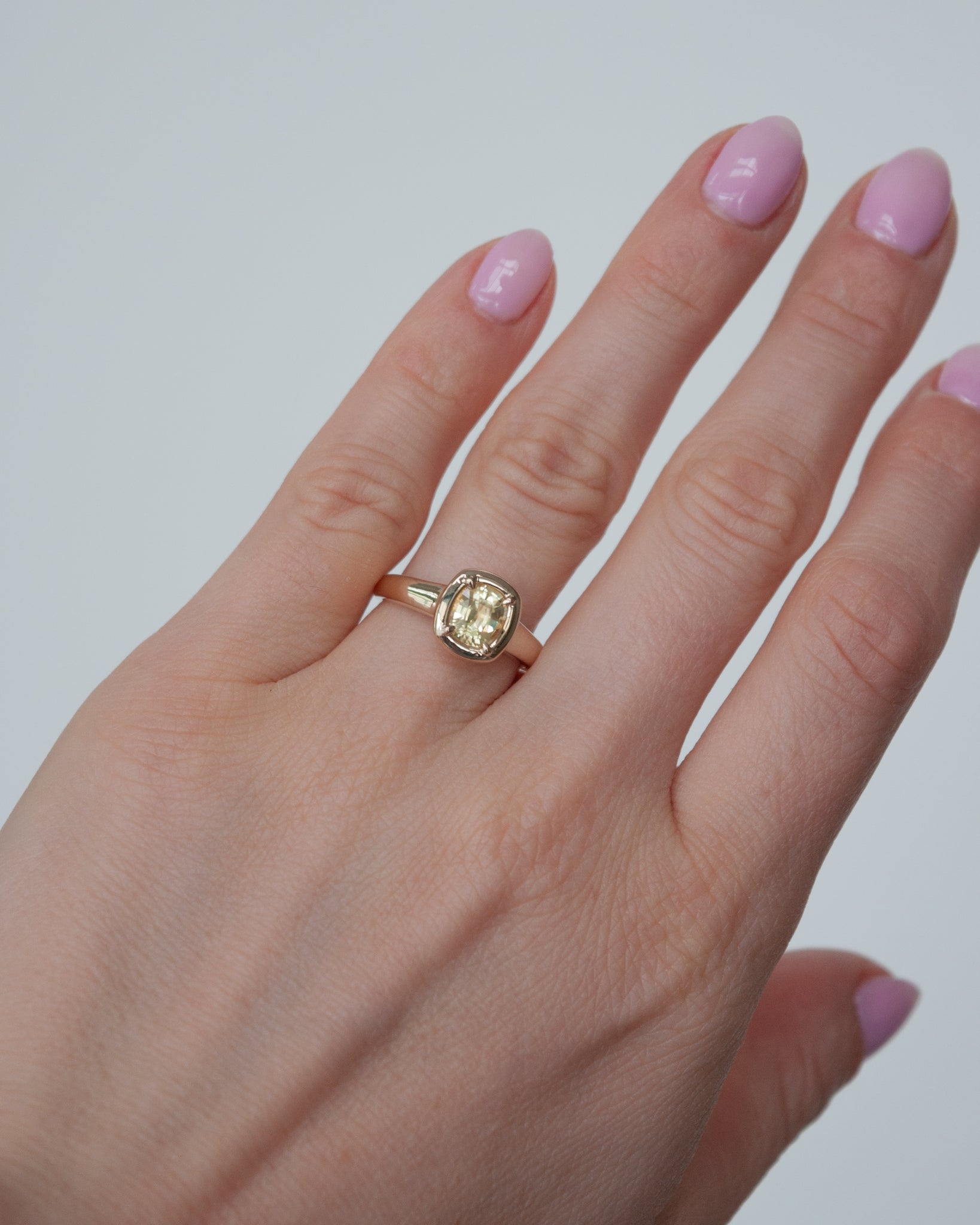 THE CARLY RING | YELLOW ELONGATED CUSHION SAPPHIRE