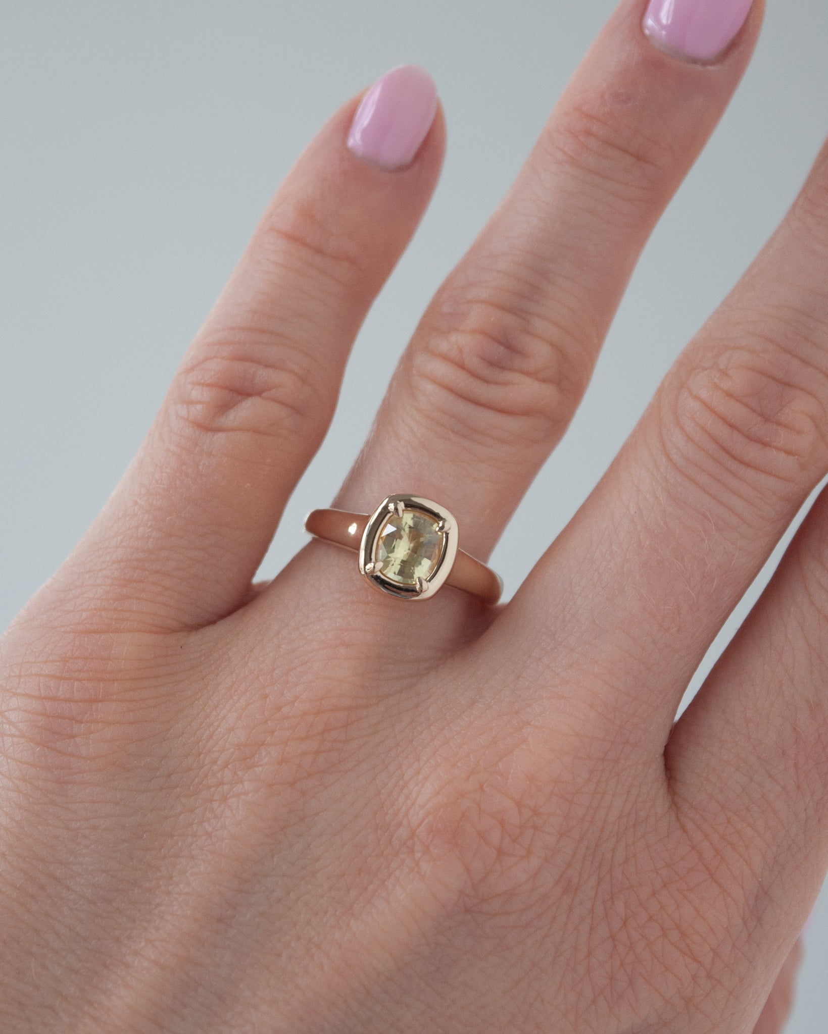 THE CARLY RING | YELLOW ELONGATED CUSHION SAPPHIRE