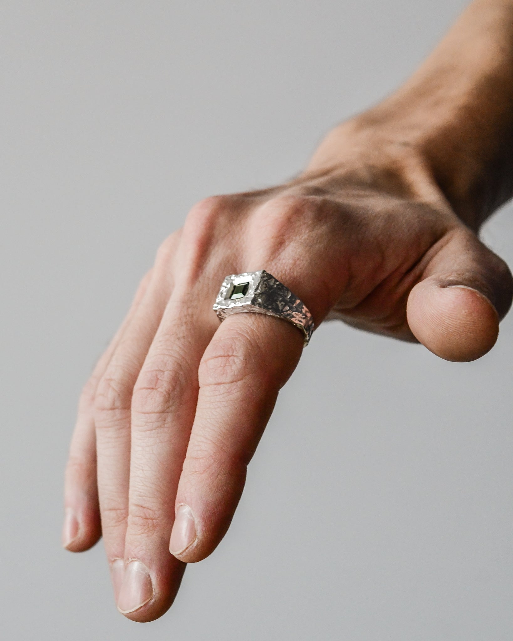 PUMICE SIGNET | GREEN TOURMALINE