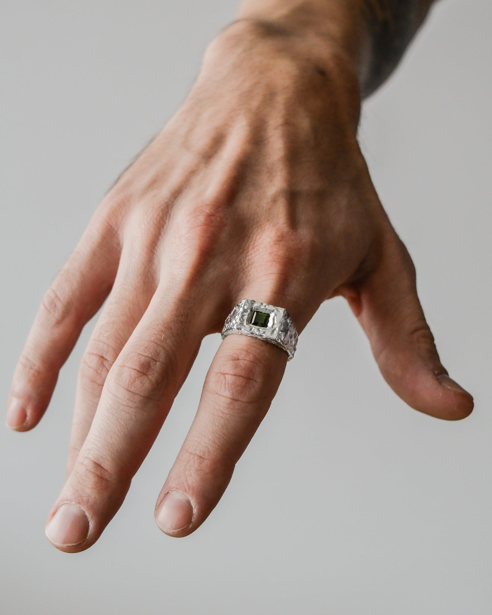 PUMICE SIGNET | GREEN TOURMALINE