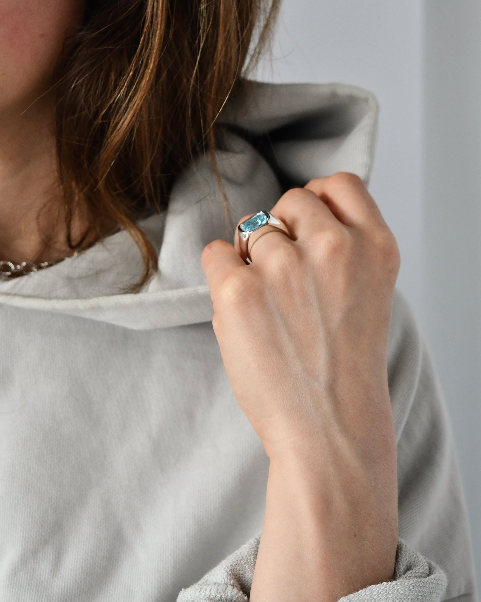 MUD RING | SKY BLUE TOPAZ