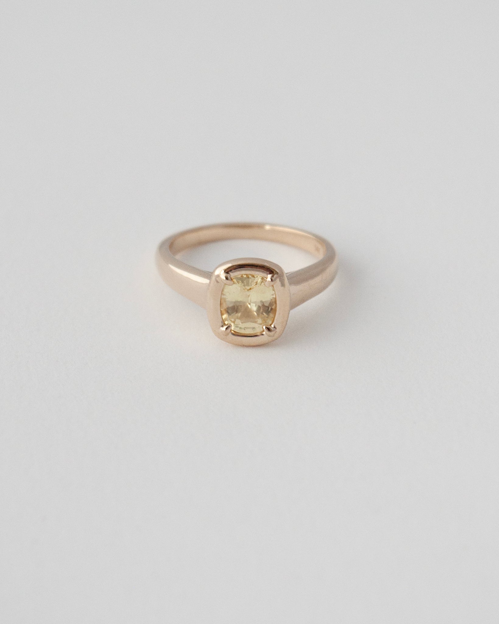 THE CARLY RING | YELLOW ELONGATED CUSHION SAPPHIRE