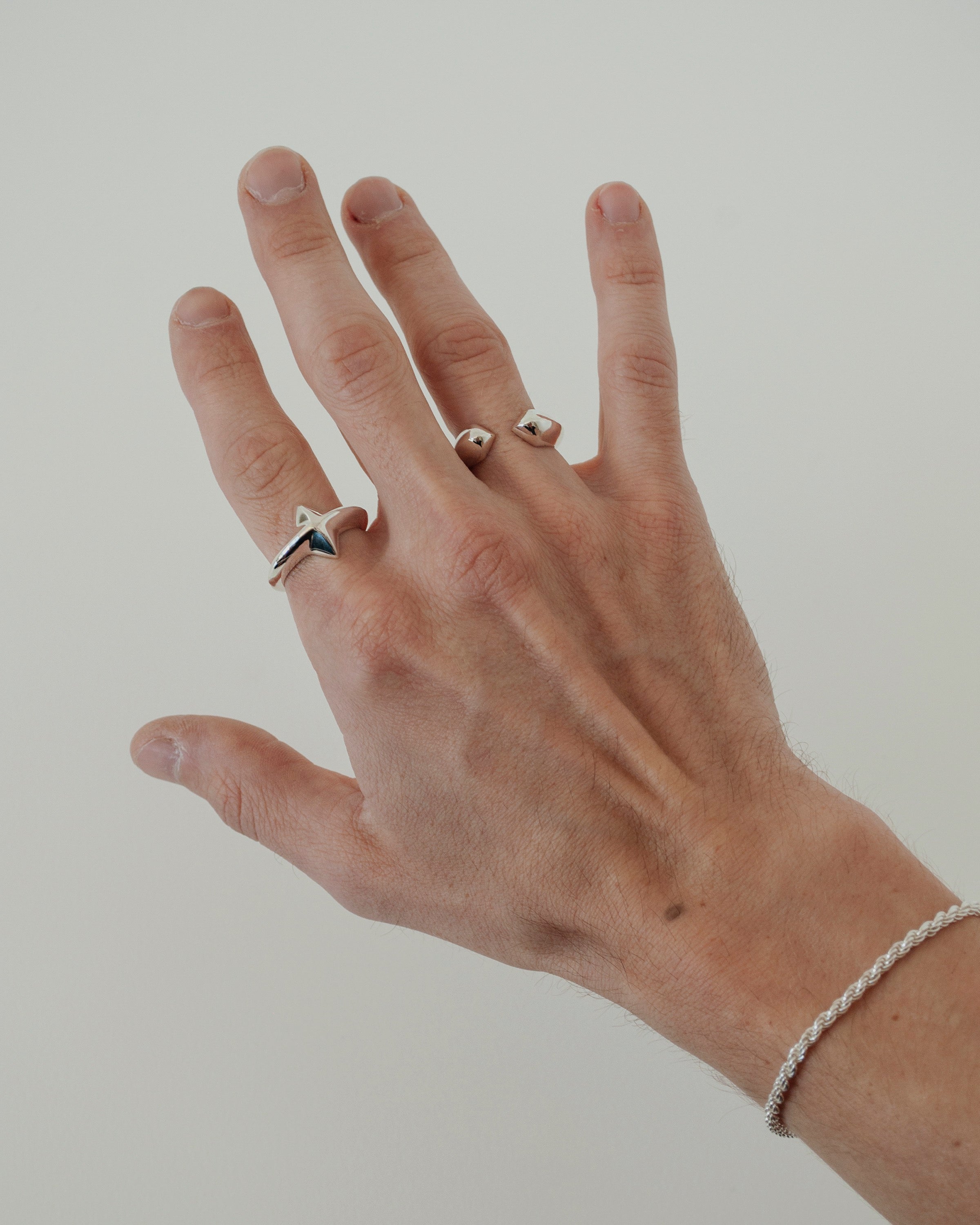 指輪・リング Melting Heart Orbit Ring [SIZE.2] BOVANNI 14K Rabbit Ears Love Double Ring Fashion Stacking